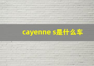 cayenne s是什么车